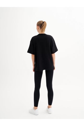 qlu Infinity Collection Unisex Μαύρο μπλουζάκι Oversize