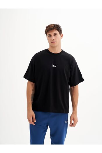 qlu Infinity Collection Unisex Μαύρο μπλουζάκι Oversize
