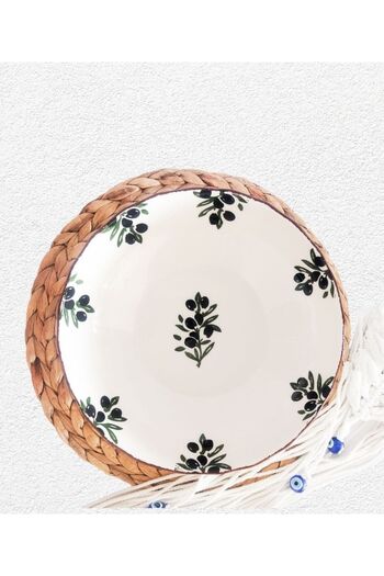 Ganita home 25 cm Ceramic Olive Salad Bowl