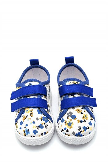 First Step Flower Patterned Double Velcro Linen Sports Children's Shoes-saks-f-498