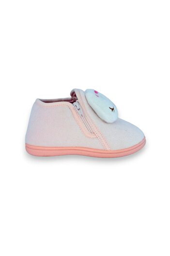 First Step Tavşan Aksesuarlı Fermuarlı Kadife Panduf