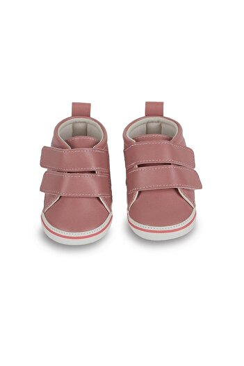 First Step Pembe Simli Yıldızlı Kız Bebek Cırt Cırtlı Patik Ilk Adım Ayakkabısı-g-2356