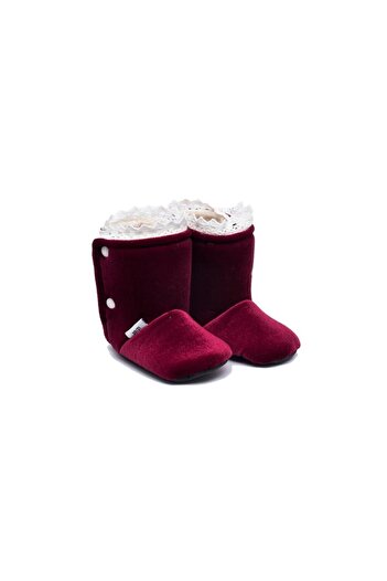 First Step Bordo Kadife Ev Botu