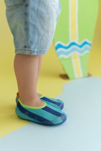 First Step Turquoise Navy Blue Boys' Non-Slip Sole Sea Shoes