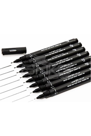 UNİ-BALL Black Technical Drawing Pen - 0.03-0.1-0.3 Uni Ball Pin
