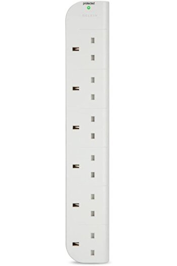 Belkin E-Series 6 Socket, 1-Metre SurgeStrip, Surge Protector, Power Extension Cord