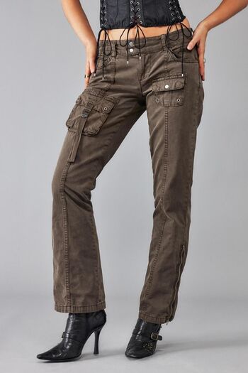 september island Aldhibah Brown Y2k Cargo Pants