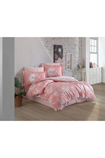 Hobby Double Poplin Duvet Cover Flora Powder
