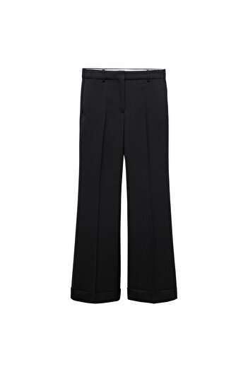 MANGO Woman Women's Black Trousers -67048657