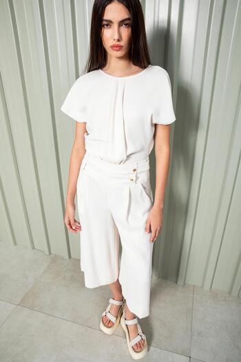 KAMEYA Wide Leg Trousers with Waist Belt Detail - 24S20409