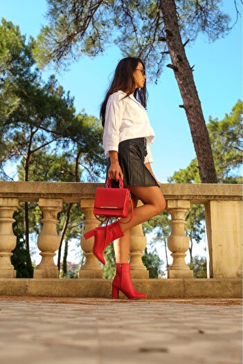 Ayakkabı Ateşi Red Skin Low Heeled Women's Boots Kona