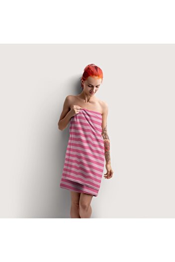 YORKADESIGN Colorful Pink Striped Printed Beach Towel