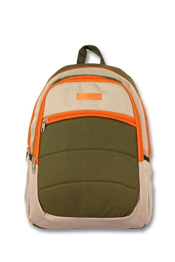 ÜMİT ÇANTA Men's Ummit Bag - Cennec, Junior High School College, High School and Casual Green-Cream Backpack