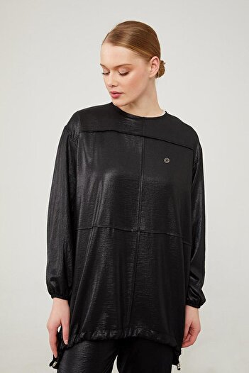 Levidor Black Trousers Set with Asymmetric Cut