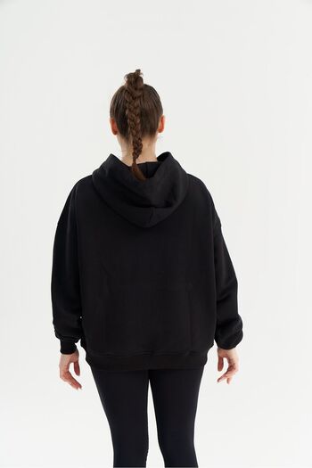 qlu Infinity Collection Unisex Μαύρη κουκούλα Oversize