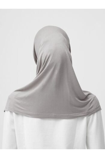 Femple Modest Ασημί Χρώμα Πρακτικό Σετ Πασμίνας και Χιτζάμπ