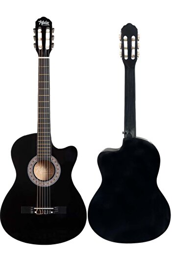 Midex Cg-390bk-xbag Siyah Klasik Gitar 4/4 Sap Ayarlı Kesik Kasa Full Set (ÇANTA TUNER ASKI CAPO PENA)