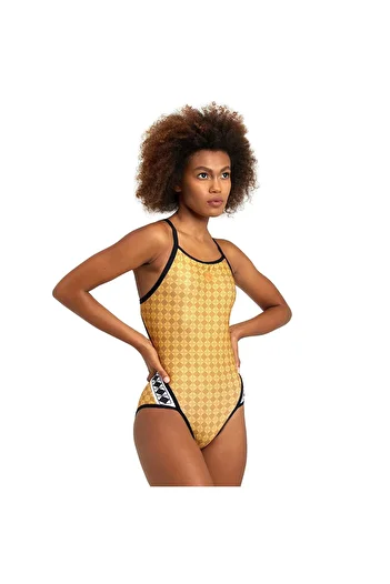 ARENA 50th Gold Swimsuit Super F Kadın Sarı Yüzücü Mayosu 006180305
