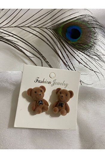 sema aksesuar Cute Teddy Bear Bow Bow Tie Earrings - Teddy Bear Earrings - Christmas New Year Christmas Gift