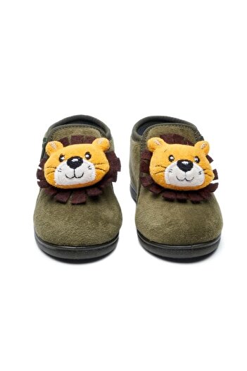 First Step Papuci de catifea cu fermoar cu accesorii Leu
