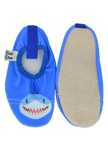 First Step 3D Shark Navy Blue Boy Non-Slip Sole Pool and Sea Shoes-f-9011
