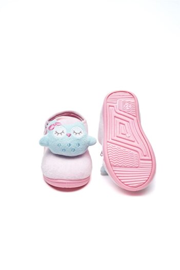 First Step Baykuş Aksesuarlı Fermuarlı Kadife Panduf