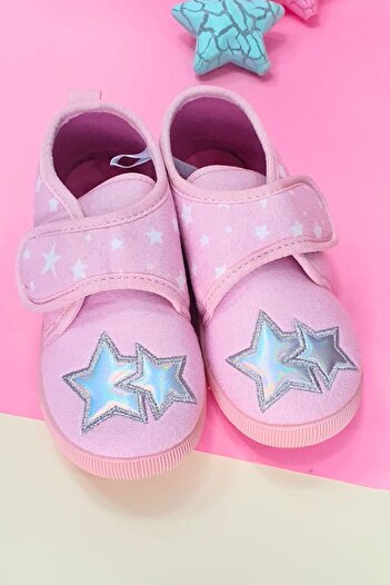 First Step Papuci cu velcro pentru fetiță, roz Starry-F-727