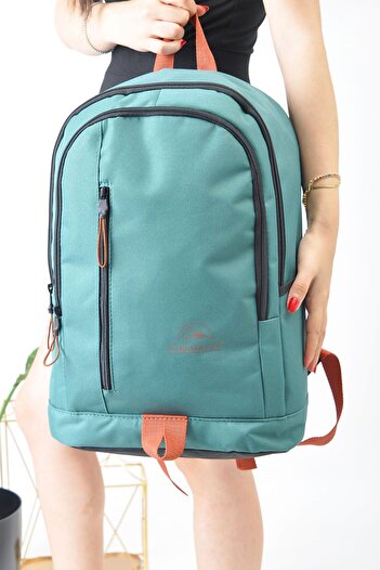 AGOÇANTA Unisex Green Backpack and School Bag