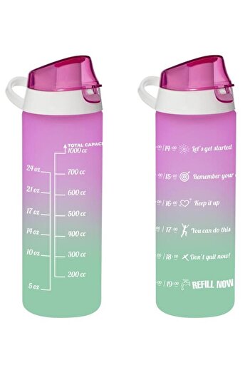 Herevin 0.75 Lt Double Color Painted Size Printed Flask-pink