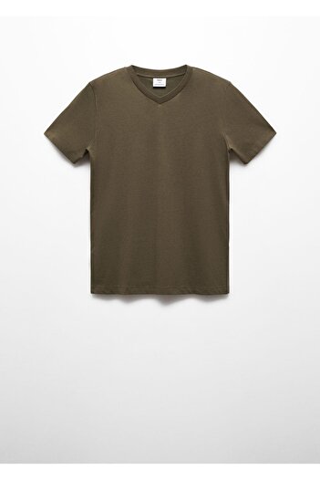 MANGO Man V yaka basic tişört