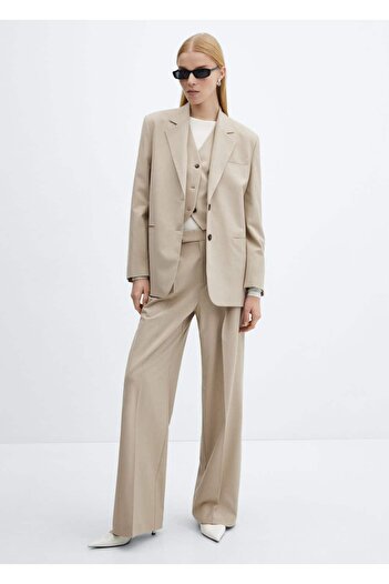 MANGO Woman Wide Leg Fabric - Comfortable Cut Trousers