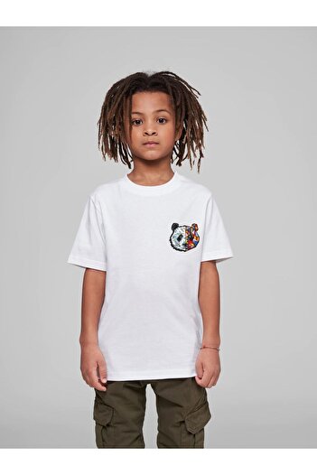 VASK Children's Oversize Unisex Colorful Panda Cotton Crew Neck T-Shirt