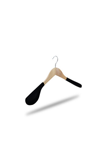 NYN 4 Pieces Flocked Luxury Wooden Coat and Suit Hanger