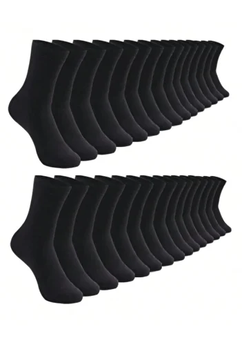 MY MENORA SOCKS Șosete solide negre SOLDIER - Set de 12 perechi