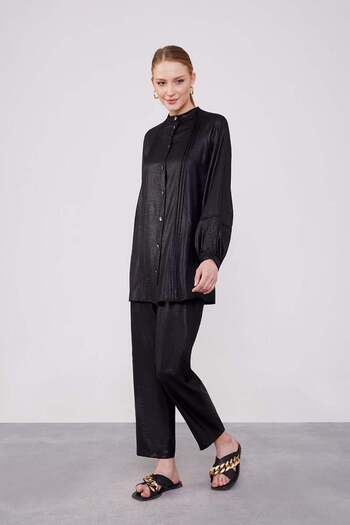 Levidor Airobin Fabric Black Crew Neck Double Set