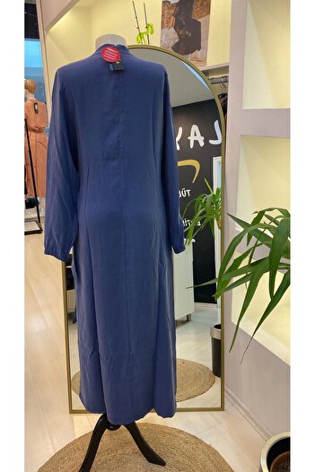 Invee İNVEE MODAL ELBİSE KEMERLİ SAKS 6958