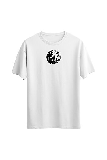 Açık Garaj Unisex Wolf Minimal Pattern Regular T-shirt