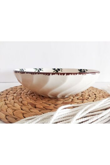 Ganita home 25 cm Ceramic Olive Salad Bowl