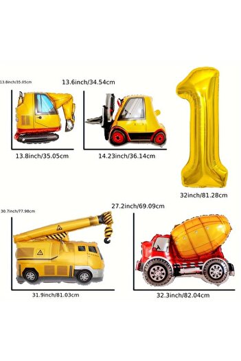 parti hediye sepeti Set de vehicule de construcție pentru ziua de naștere