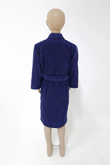 AİRYCOT Children's Bathrobe Navy Blue 100% Cotton