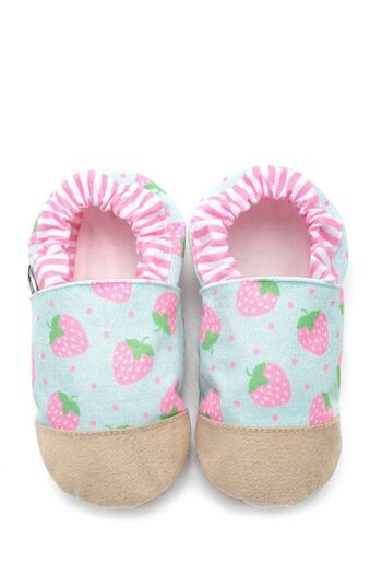 First Step Cotton Lined Non-Slip Sole Booties-strawberry-f-830