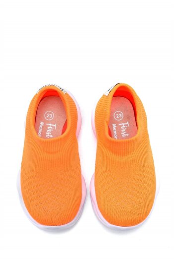 First Step Ultra Hafif Memory Foam Iç Taban Çocuk Triko Spor Ayakkabı Neon Turuncu-m-1002