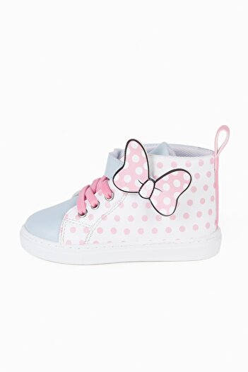 First Step Panglică cu model cu buline roz, cu velcro elastic, pantofi sport pentru fetiță, pantofi sport-s-1005