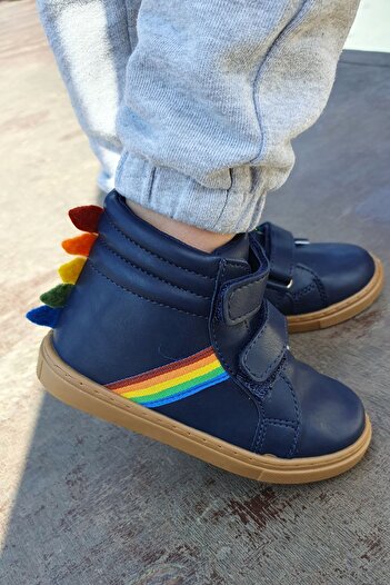 First Step Dinosaur Navy Blue Velcro Boy's Casual Sneaker Sports Shoes-S-1004