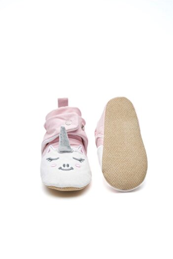 First Step Unicorn Kaydırmaz Tabanlı Pamuk Astarlı Çıtçıtlı Panduf