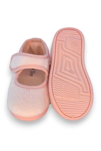 First Step Pudra Kız Çocuk Cırt Cırtlı Babet-F-739