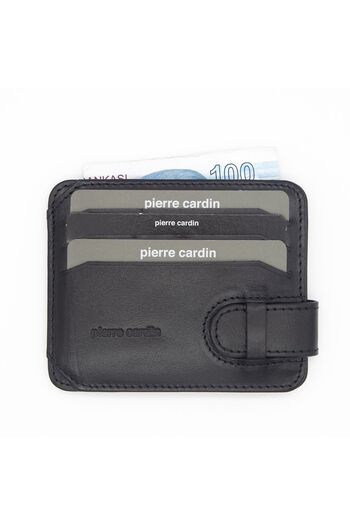 Pierre Cardin Unisex Μαύρη Δερμάτινη Κάρτα - 0510a55
