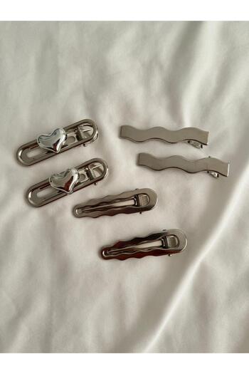 Planet Butik 6-Piece Heart Wave Metal Buckle Set