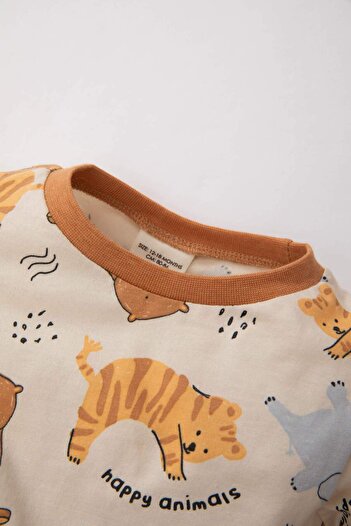 DeFacto Erkek Bebek Safari Baskılı Uzun Kollu Pijama Takımı A9013a523au
