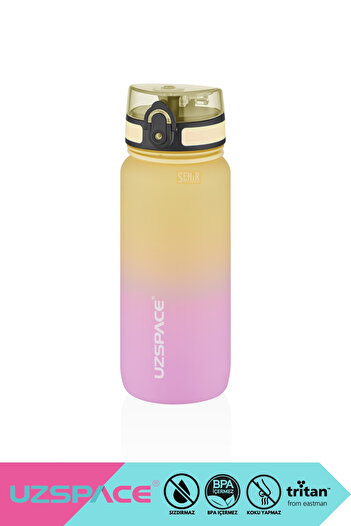 Uzspace New 650ml Tritan Water Flask - Double Color, Leak-Proof, BPA Free and Lockable Lid